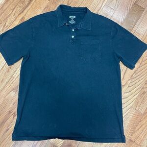 Duluth Men’s Shirt Polo Longtail T Black Short Sleeve Pocket Size XL